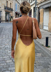 SATIN MAXI DRESS