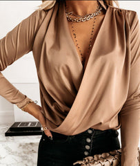 PEIGE SILK BLOUSE